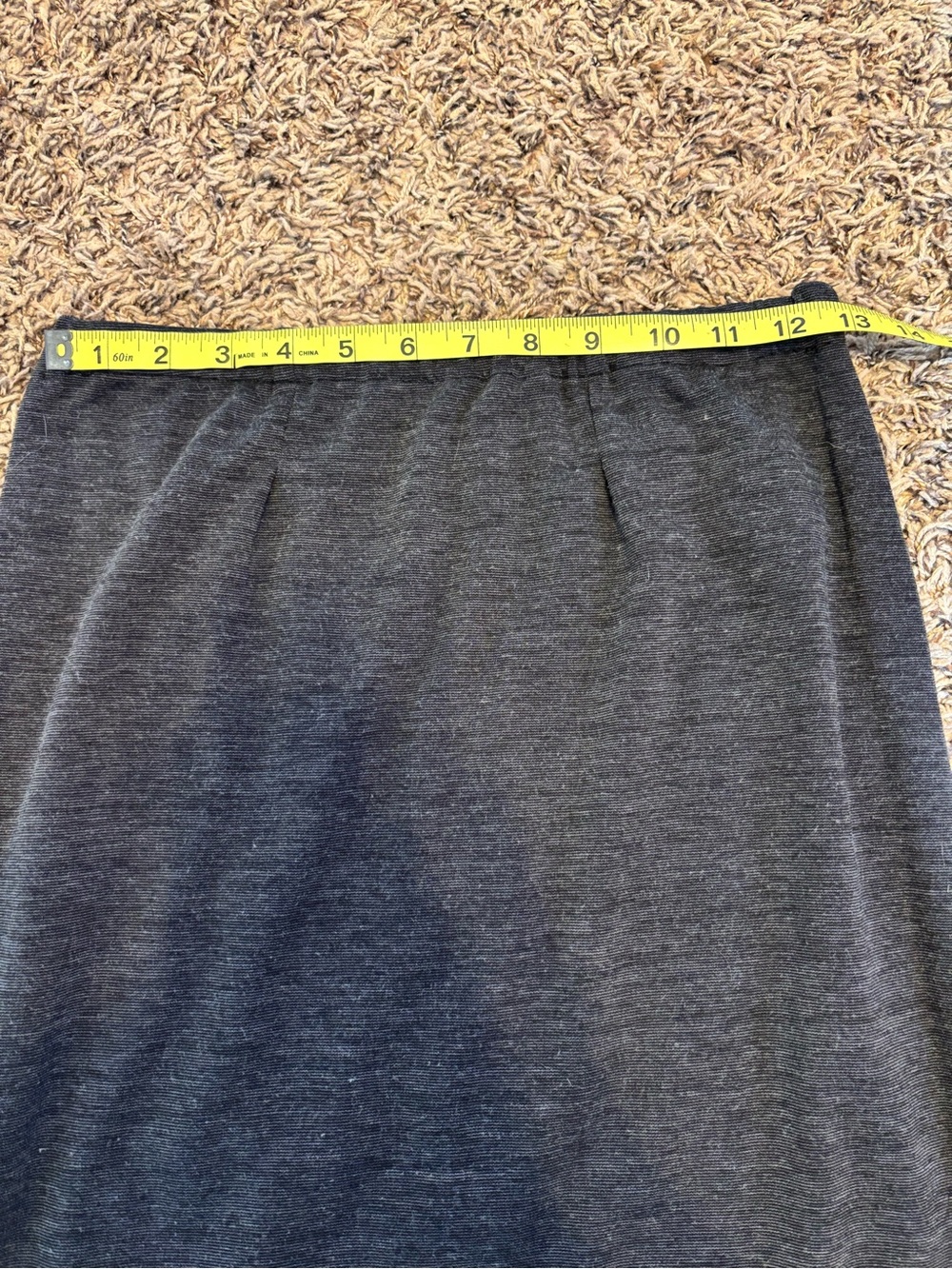 Charcoal Knit Pencil Skirt - Dark Gray